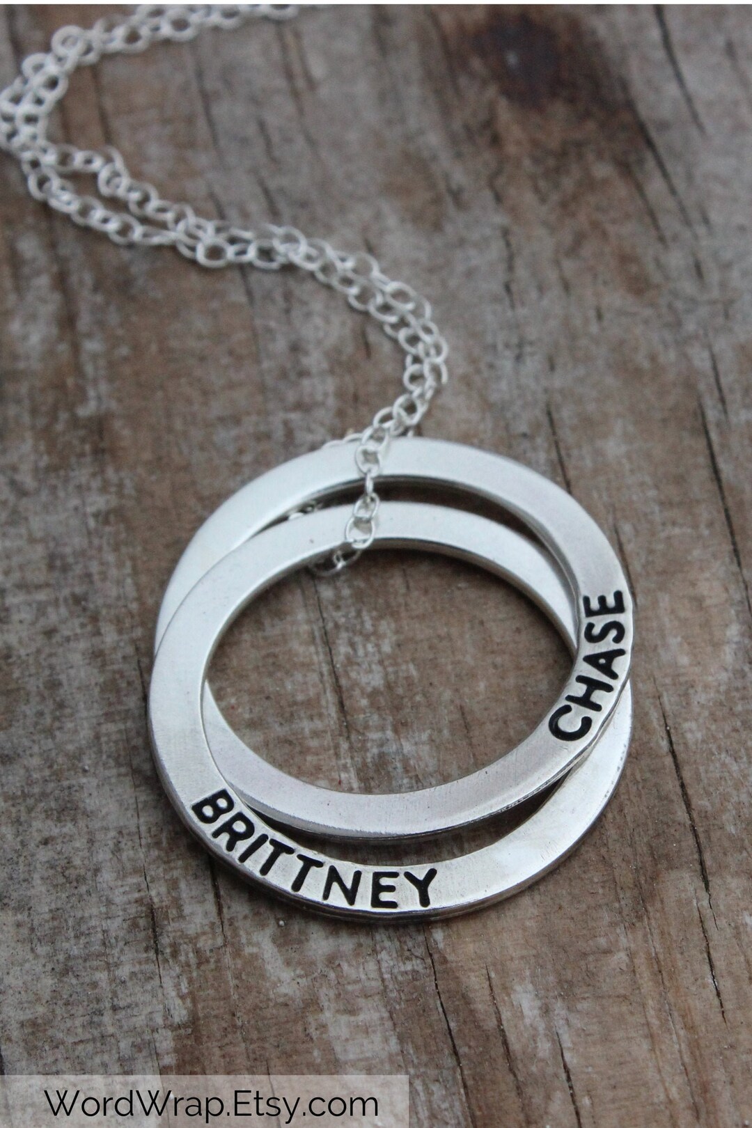 Personalized Name Russian Wedding Ring Necklace, Sterling Silver ...