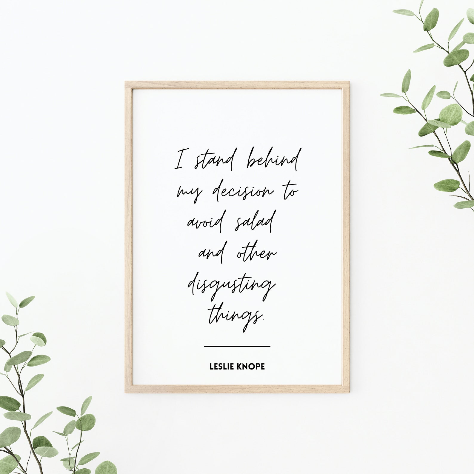 Parks and Rec Printable, Leslie Knope, Leslie Knope Quote, Salad, Parks ...