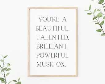Parks and rec printable, Leslie Knope, Leslie Knope quote, powerful musk ox, parks and recreation