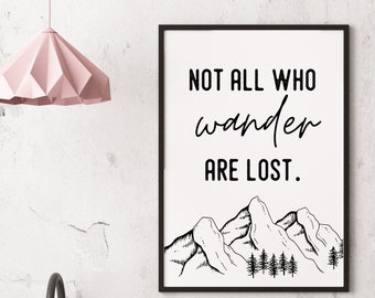 PRINTABLE Not All Who Wander Are Lost Gray - Etsy