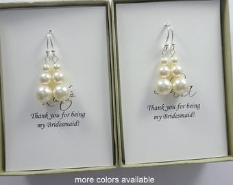 Pearl Earrings, Bridesmaid Gift Earrings, Pearl Wedding Earrings, Bridesmaid Earrings, Bridal Party Gift, Bridal Party Jewelry, Gift for Mom