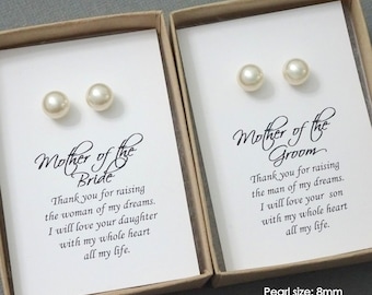 Mother of the Groom Gift Mother of the Bride Pearl Earrings