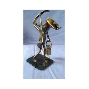 Coal miner | Metal Art | Coal miner figurine | Railroad spike art | Metal Art coalminer | coalminer gift