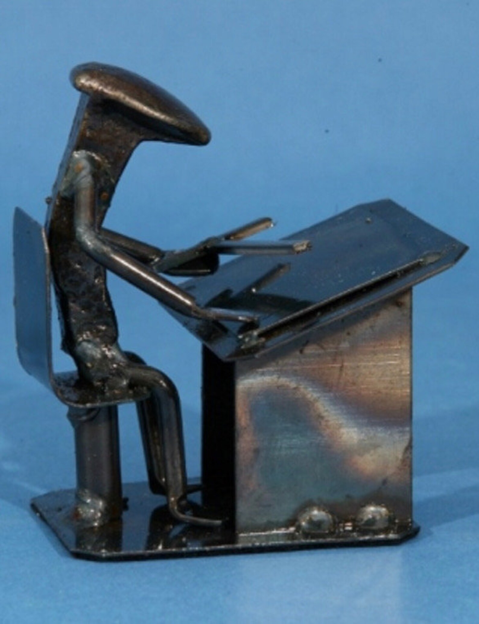 Draftsman - Precision-Themed Railroad Spike Sculpture