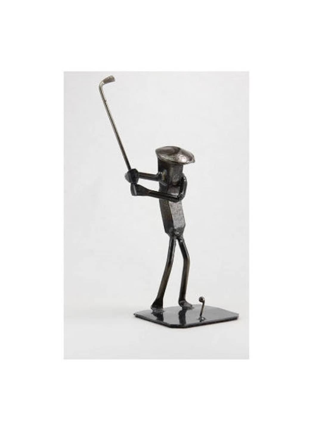 Golfer Metal Art Golf Figurine Railroad Spike Art Metal Art Golf Golfer