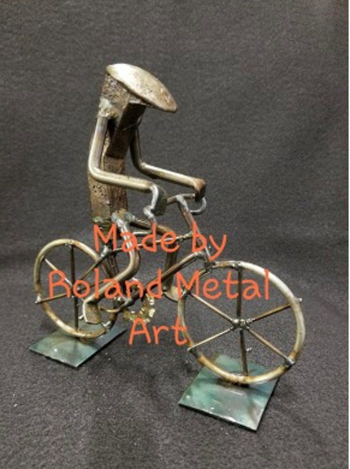 Bicycle Metal Art Bike Figurine Railroad Spike Art Etsy