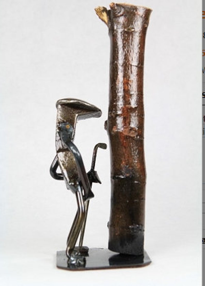 Golfer Relief Metal Art Golf Figurine Railroad Spike Art Etsy