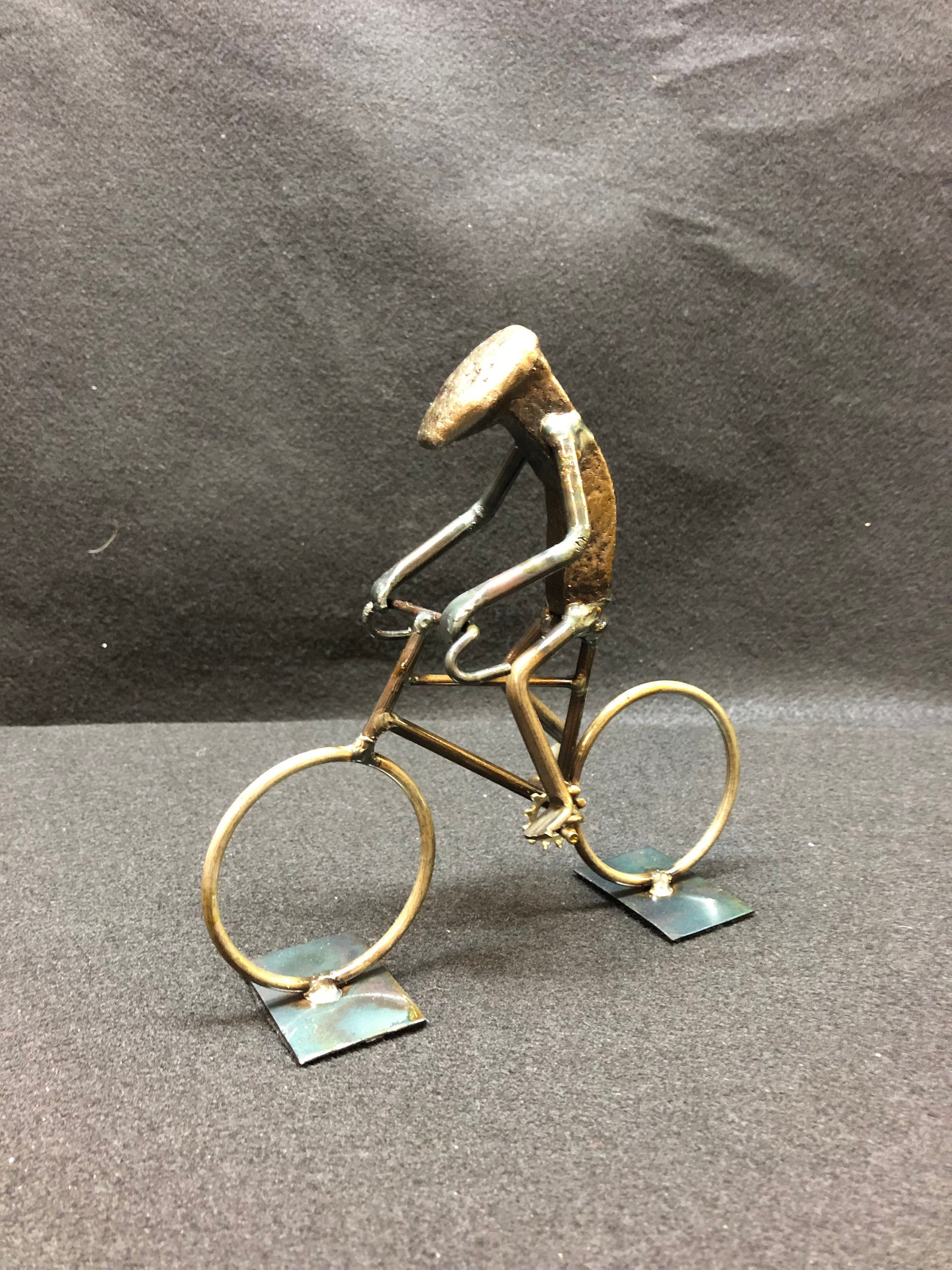 Bicycle Metal Art Bike Figurine Railroad Spike Art Etsy
