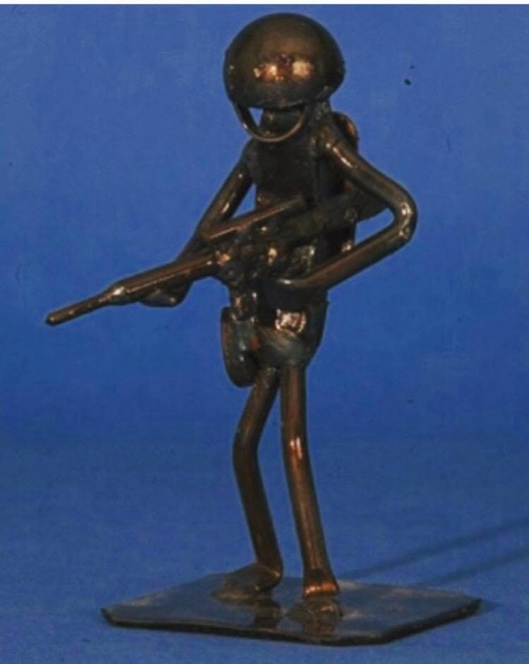 Soldier Metal Art Soldier Figurine Railroad Spike Art Etsy