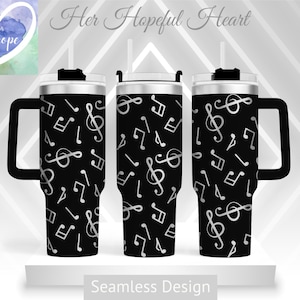 Music Laser Engraved Tumbler Design, 40oz Tumbler Full Wrap, SVG, Laser File ONLY, Seamless Design, Tumbler Wrap for Laser Rotary