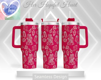 Gems Laser gravierte Tumbler-Design, 40 Unzen Tumbler Full Wrap, SVG, NUR Laser-Datei, nahtloses Design, Tumbler Wrap für Laser Rollstifte
