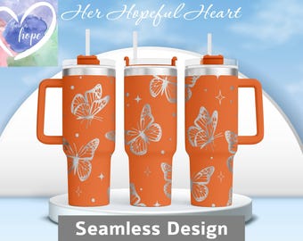 Schmetterlinge Laser gravierte Tumbler Design, 40 Unzen Tumbler Full Wrap, SVG, NUR Laser-Datei, nahtloses Design, Tumbler Wrap für Laser Rollschneider