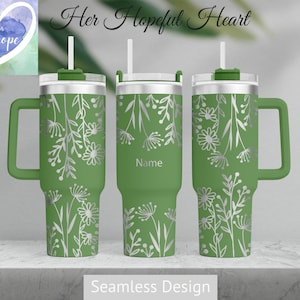 Wildflowers Laser Engraved Tumbler Design, 40oz Tumbler Full Wrap, SVG, Laser File ONLY, Seamless Design, Tumbler Wrap for Laser Rotary