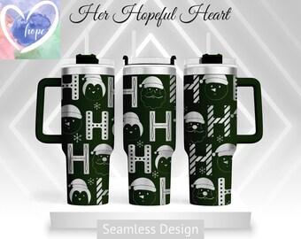 HOHOHO Laser gravierte Tumbler Design, 40 Unzen Tumbler Full Wrap, SVG, NUR Laser-Datei, nahtloses Design, Tumbler Wrap für Laser Rollstifte