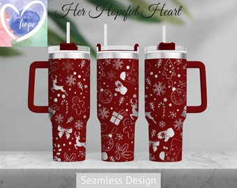 Weihnachtszeit Laser gravierte Tumbler Design, 40 Unzen Tumbler Full Wrap, SVG, NUR Laser-Datei, nahtloses Design, Tumbler Wrap für Laser Rollschneider