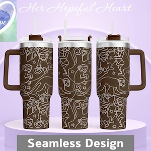 Monkey Laser Engraved Tumbler Design, 40oz Tumbler Full Wrap, SVG, Laser File ONLY, Seamless Design, Tumbler Wrap for Laser Rotary