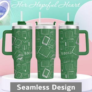 Books Laser Engraved Tumbler Design, 40oz Tumbler Full Wrap, SVG, Laser File ONLY, Seamless Design, Tumbler Wrap for Laser Rotary