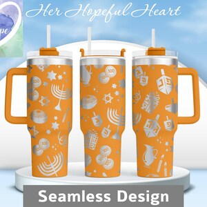 Hanukkah Laser Engraved Tumbler Design, 40oz Tumbler Full Wrap, SVG, Laser File ONLY, Seamless Design, Tumbler Wrap for Laser Rotary