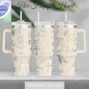 Faith Laser Engraved Tumbler Design, 40oz Tumbler Full Wrap, SVG, Laser File ONLY, Seamless Design, Tumbler Wrap for Laser Rotary
