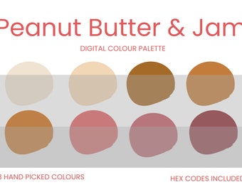 Peanut Butter & Jam Digital Colour Palette | Brand Colour Palette | Colour HEX Codes | Instant Download