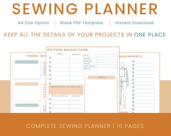 Sewing Organiser | Sewing Planner | Digital Sewing Planner | PDF Download