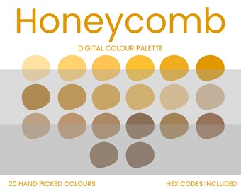 Honeycomb Digital Colour Palette | Brand Colour Palette | Colour HEX Codes | Instant Download