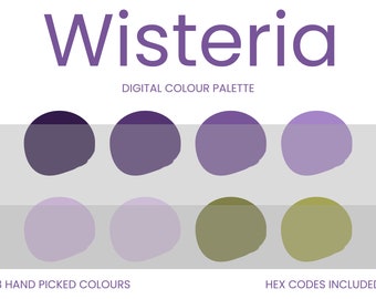 Wisteria Digital Colour Palette | Brand Colour Palette | Colour HEX Codes | Instant Download