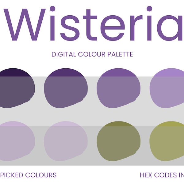 Wisteria Digital Colour Palette | Brand Colour Palette | Colour HEX Codes | Instant Download