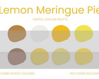 Lemon Meringue Pie Digital Colour Palette | Brand Colour Palette | Colour HEX Codes | Instant Download