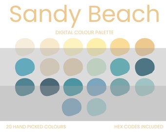 Sandy Beach Digital Colour Palette | Brand Colour Palette | Colour HEX Codes | Instant Download