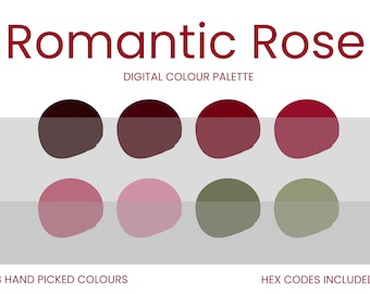 Romantic Rose Digital Colour Palette | Brand Colour Palette | Colour HEX Codes | Instant Download