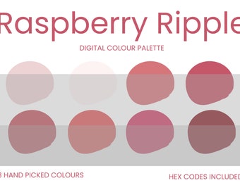 Raspberry Ripple Digital Colour Palette | Brand Colour Palette | Colour HEX Codes | Instant Download