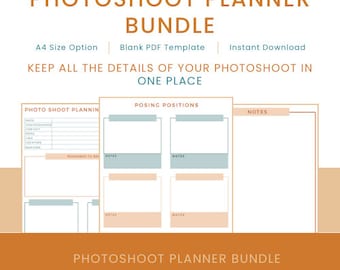 Photoshoot Planner Bundle | Cosplay Shoot Organiser | PDF download