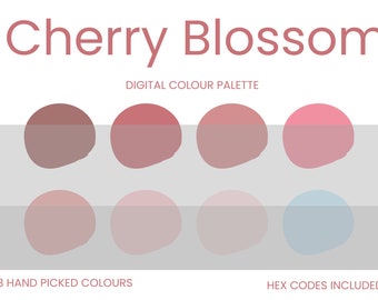 Cherry Blossom Digital Colour Palette | Brand Colour Palette | Colour HEX Codes | Instant Download
