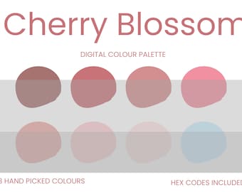 Cherry Blossom Digital Colour Palette | Brand Colour Palette | Colour HEX Codes | Instant Download
