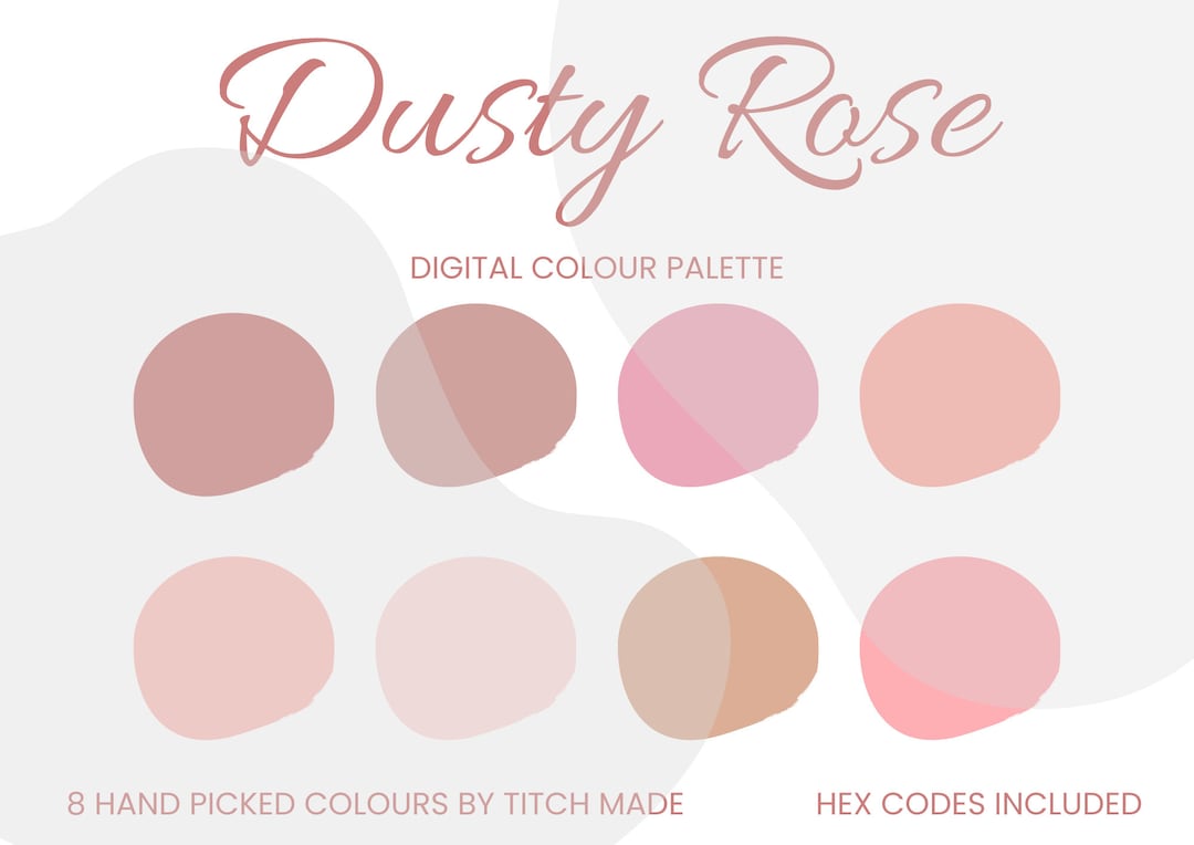 Dusty Rose Digital Colour Palette Brand Colour Palette - Etsy