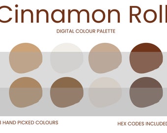 Cinnamon Roll Digital Colour Palette | Brand Colour Palette | Colour HEX Codes | Instant Download