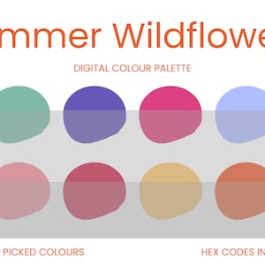 Summer Wildflower Digital Colour Palette | Brand Colour Palette | Colour HEX Codes | Instant Download