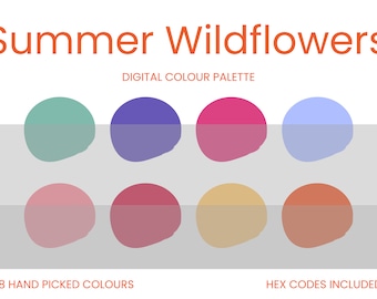 Summer Wildflower Digital Colour Palette | Brand Colour Palette | Colour HEX Codes | Instant Download