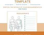 Male Body Measurement Template for Sewing | PDF download