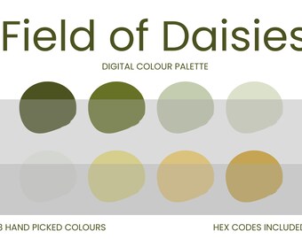 Field of Daisies Digital Colour Palette | Brand Colour Palette | Colour HEX Codes | Instant Download