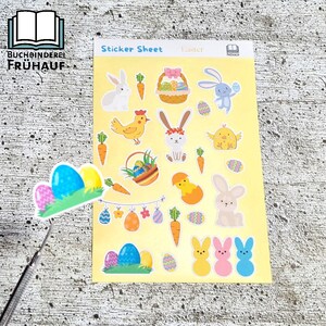 Stickerbogen Sticker Sheet Aufkleberbogen Ostern Papiersticker oder Vinylsticker