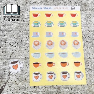 Stickerbogen Sticker Sheet Aufkleberbogen Kaffee oder Tee Papiersticker oder Vinylsticker