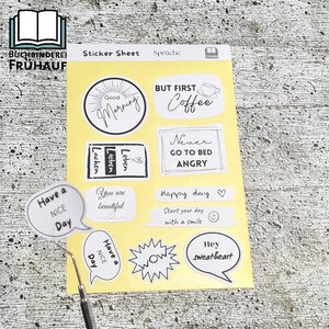 Stickerbogen Sticker Sheet Aufkleberbogen Sprüche Papiersticker oder Vinylsticker