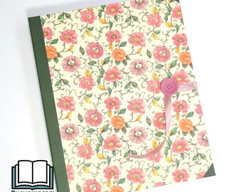 College block folder Flowers Folder for college blocks with closure, incl. block and ballpoint pen