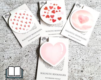 Magnetisches Lesezeichen Herzen Magnetic Bookmark für Verliebte zum Valentinstag Muttertag