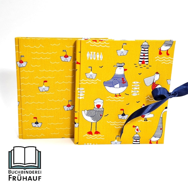 Diary notebook poetry album friends book funny seagulls ducks lighthouse or paper boat