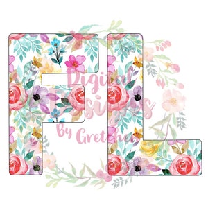 FL Florida floral state initials PNG digital download sublimation