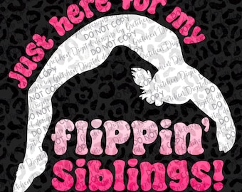 Flippin' Siblings Gymnastics Cheer PNG -Sister Brother Digital Download