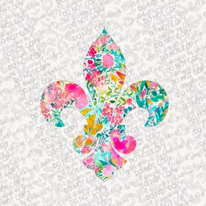Floral Fleur de Lis PNG digitale download sublimatie